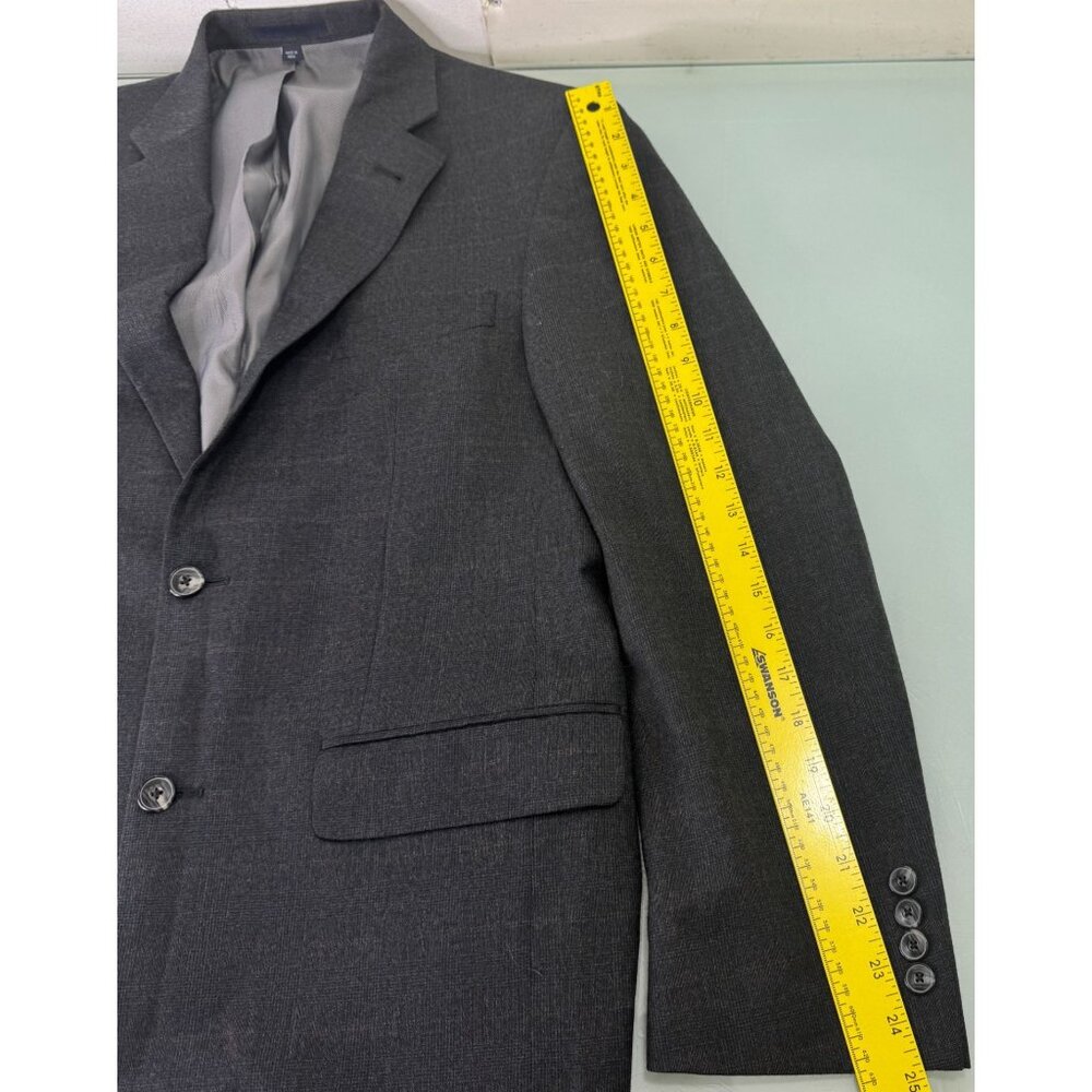 Jos A Bank 1905 2 Piece Suit 39R Blazer 33X29 Pants Windowpane Plaid Gray Wool - Picture 12 of 16
